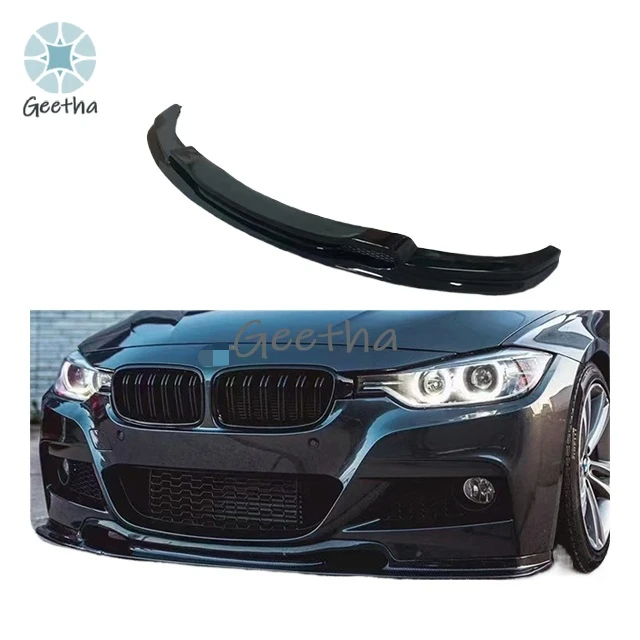 

For BMW 3 Series F30 VTEN Style Front Lip Gloss Black Carbon Look Front Bumper Spoiler Front Lip
