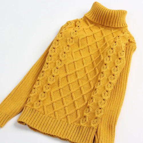 Autumn Winter Boys Clothing Teen Girls Sweater Kids Fashion Turtleneck Sweater Family Matching Pullovers Outwear Knit Clothing
