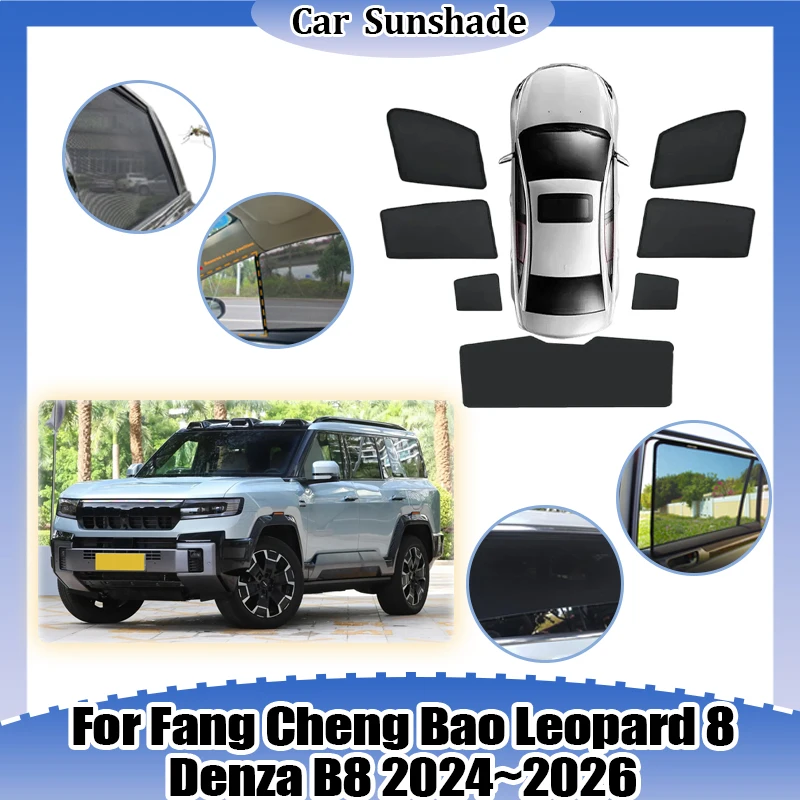 

Для Fang Cheng Bao Leopard 8 Denza B8 2024-2026: Солнцезащитный козырек на лобовое стекло, дышащая сетчатая шторка для конфиденциальности, аксессуары