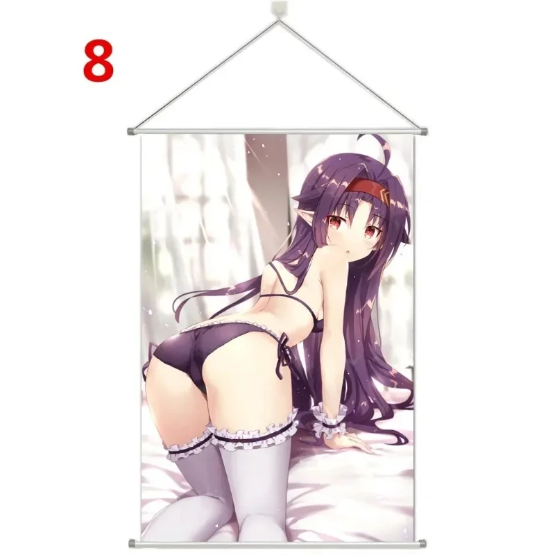 Sword Art Online  Konno Yuuki Asuna Aesthetic Print Posters Wall Art Canvas Painting Living Room Bedroom Decor No Frame view 3