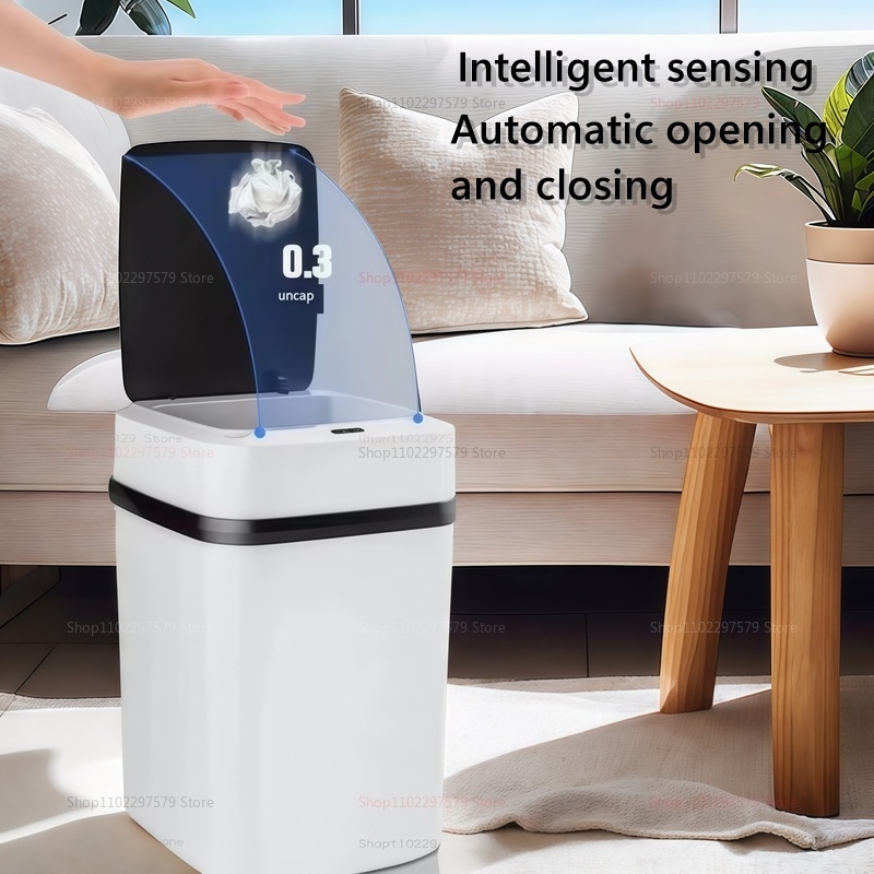  2026 13L Smart Hands-Free Use Touchless Bathroom Trash Can Motion Sensor Waste Bin for Office Bedroom Living Room Toilet Kitchen 