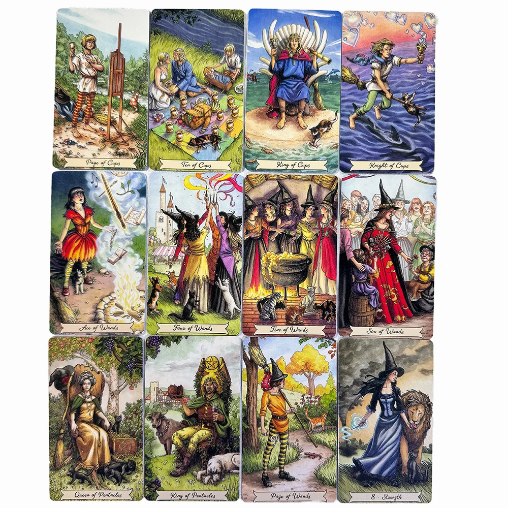78Pcs Everyday Witch Tarot Cards Deck for Beginners Divination Game English Version Witchcraft Supplies Mini Portable Tarot Deck