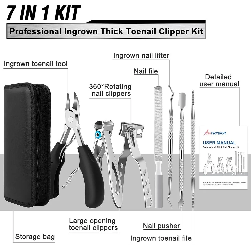 Cortauñas para personas mayores, uñas gruesas, cortaúñas para dedos de los pies resistentes, uñas gruesas para adultos, mango largo, uña grande
