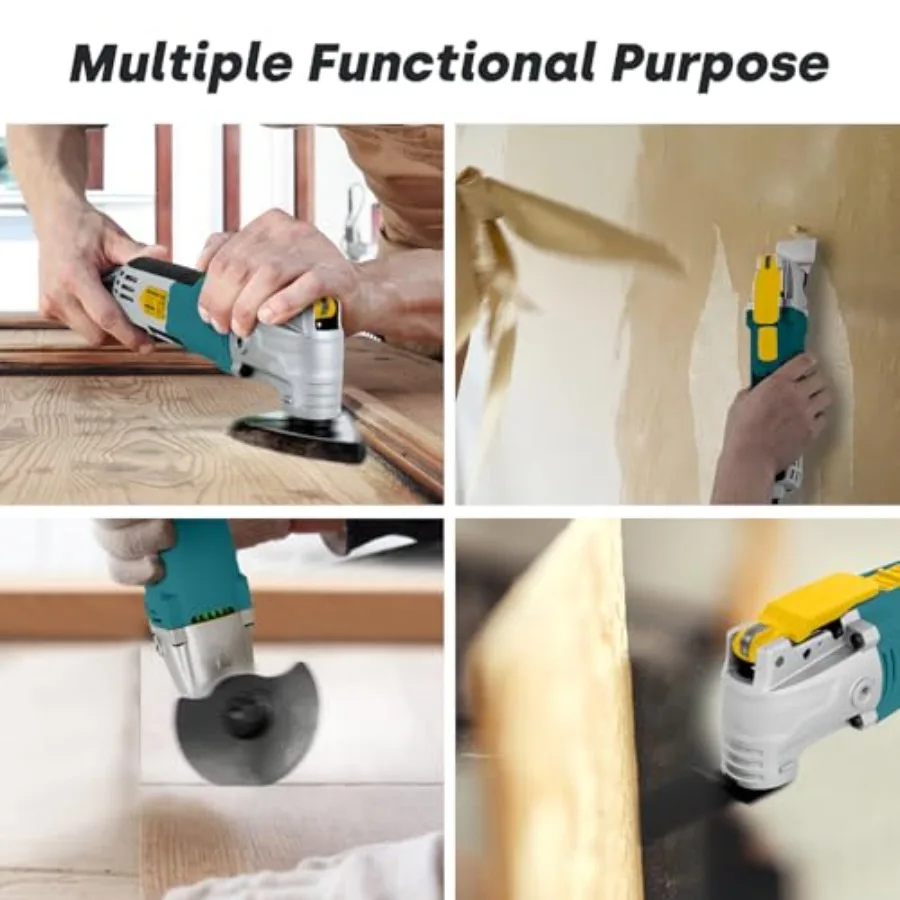Multi Tool Saw, 2.5Amp Electric Oscillating Tool Kit Corded with 28pcs Saw Accories, 6 Variable Speeds, 3° Oscillating Angle Os