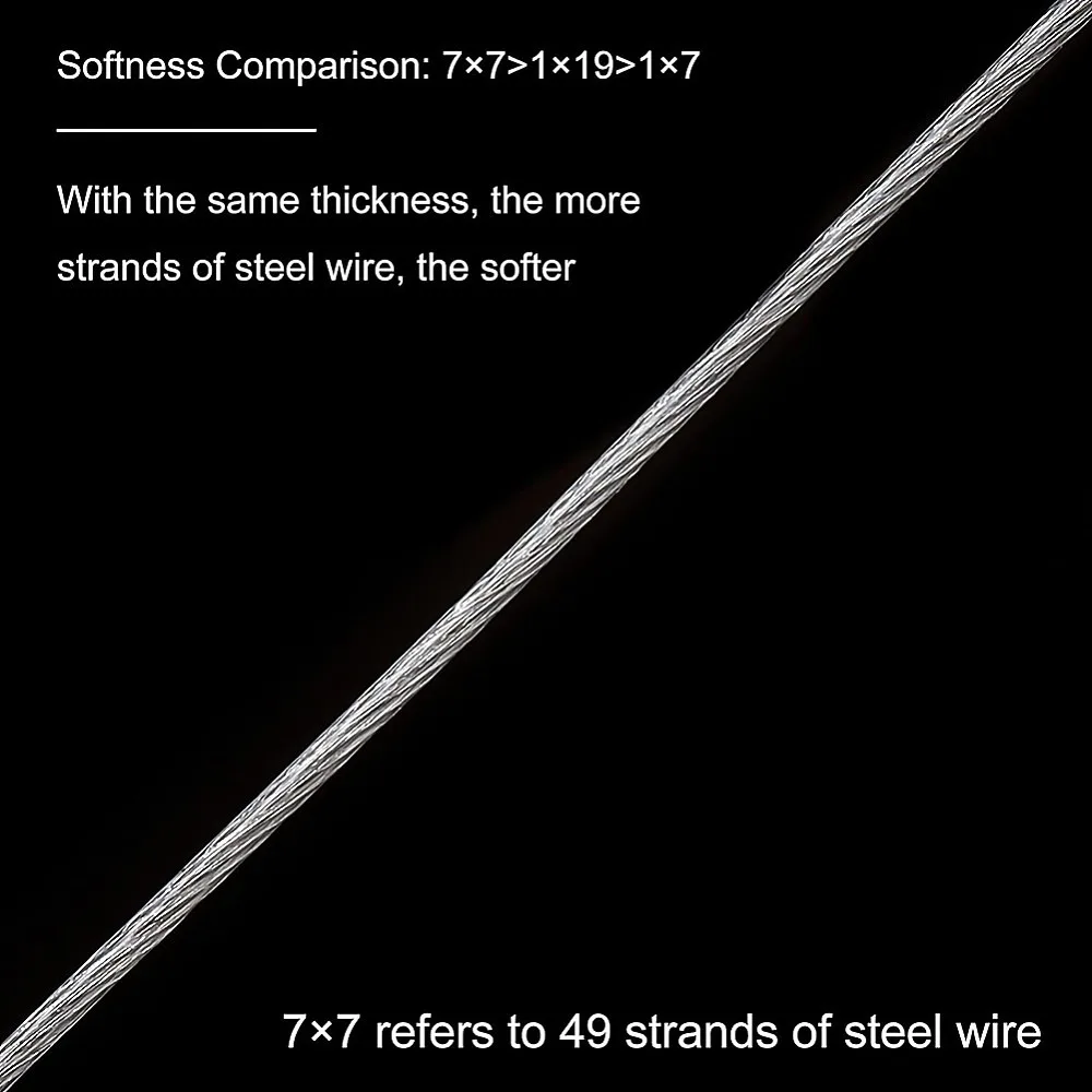 49 Strands Bead String Wire (0.017 inch/0.46mm 49FT) Nylon Coated Stainless Steel Beading Wire for Necklace Bracelet Making Gray