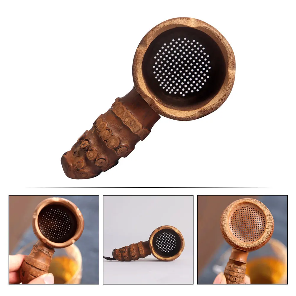 

1pcs Bamboo Filter Tea Strainer Fine Mesh Handle Handmade Japanese Style Tea Ceremony Accessory For Home Kitchen Use