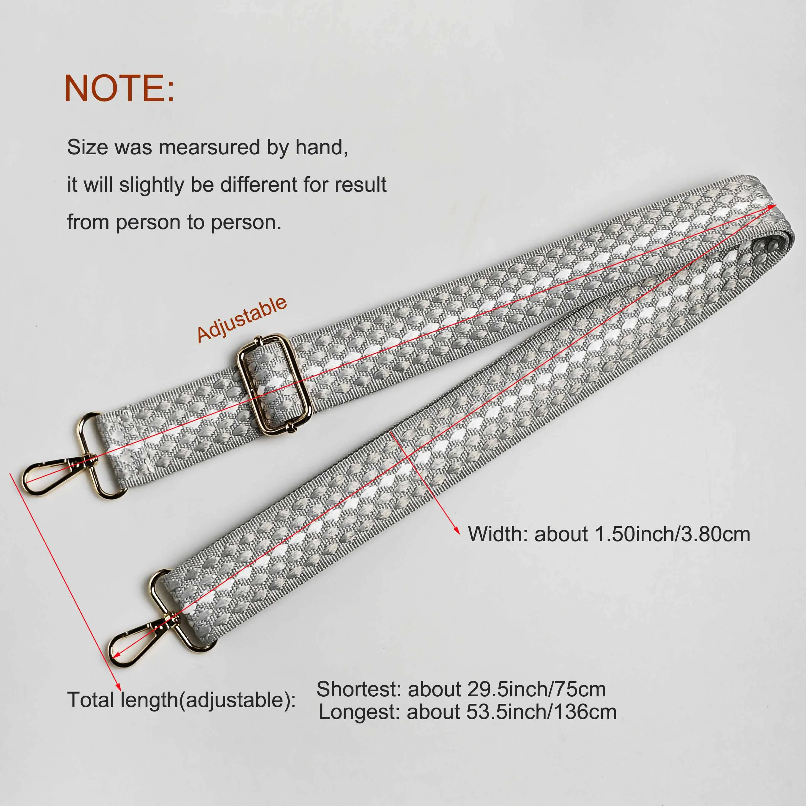 Цельный регулируемый ремень для сумки шириной 1,50 дюйма, сменный ремень через плечо, жаккардовый ремень в горошек