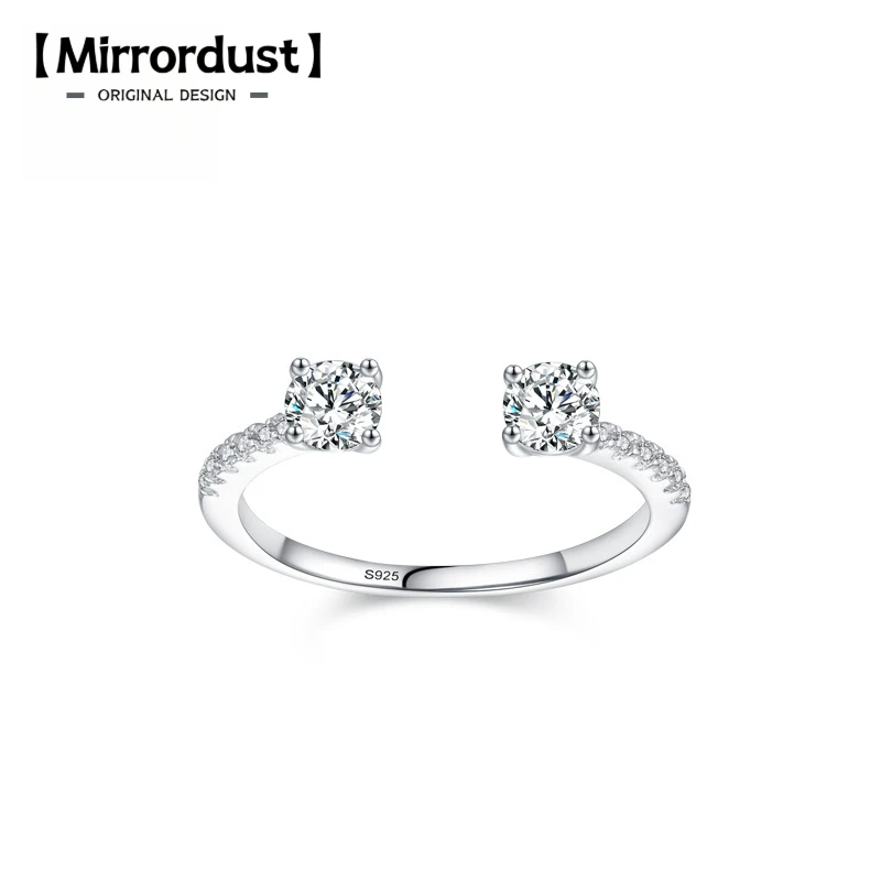 

【Mirrordust】Легкий роскошный нишевый дизайн S925, серебряное открытое кольцо для женщин, элегантное креативное кольцо в корейском стиле, ювелирные изделия