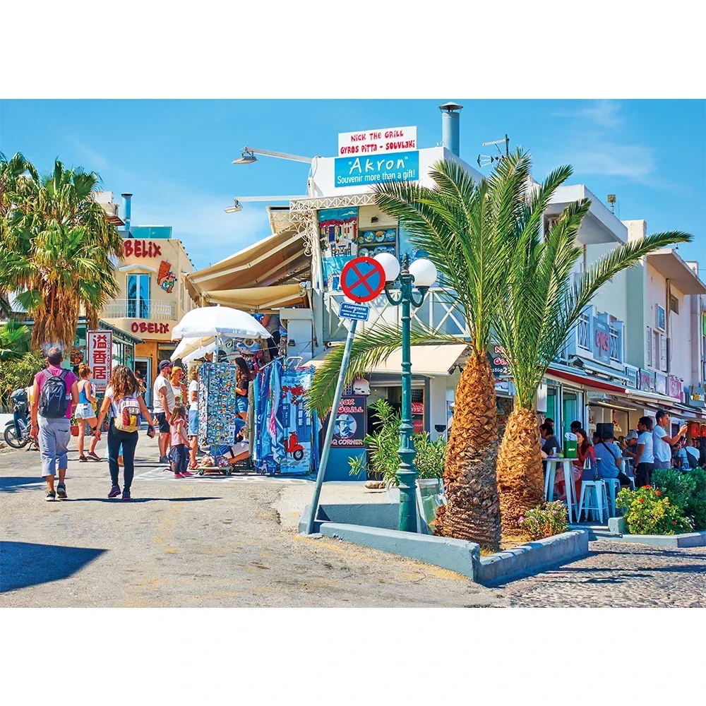 1000 sztuk Puzzle Jigsaw do gry dla dorosłych krajobraz Fira miasto dekoracja na ścianę domu gra rodzinna prezent