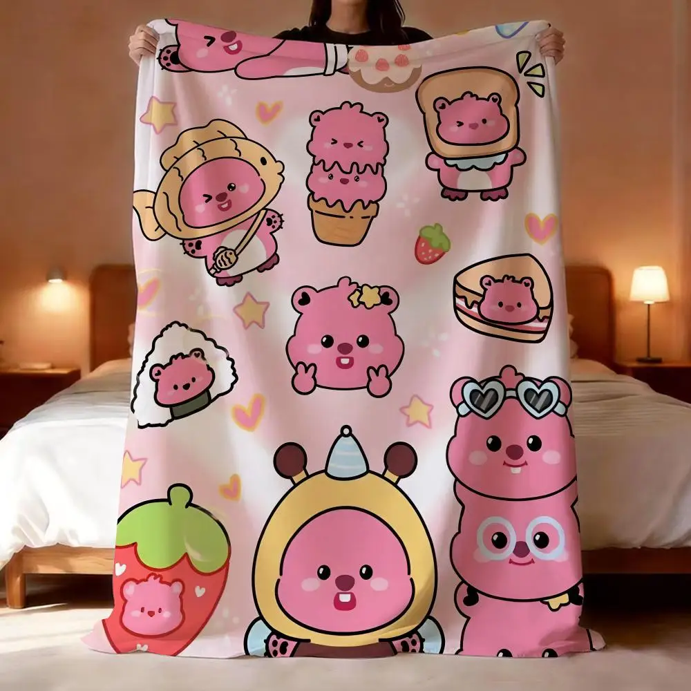 Animated Series Pororo the Little Penguin Throw Short Plush Throw Blanket Soft Skin-Friendly Multi-Scene Home Office