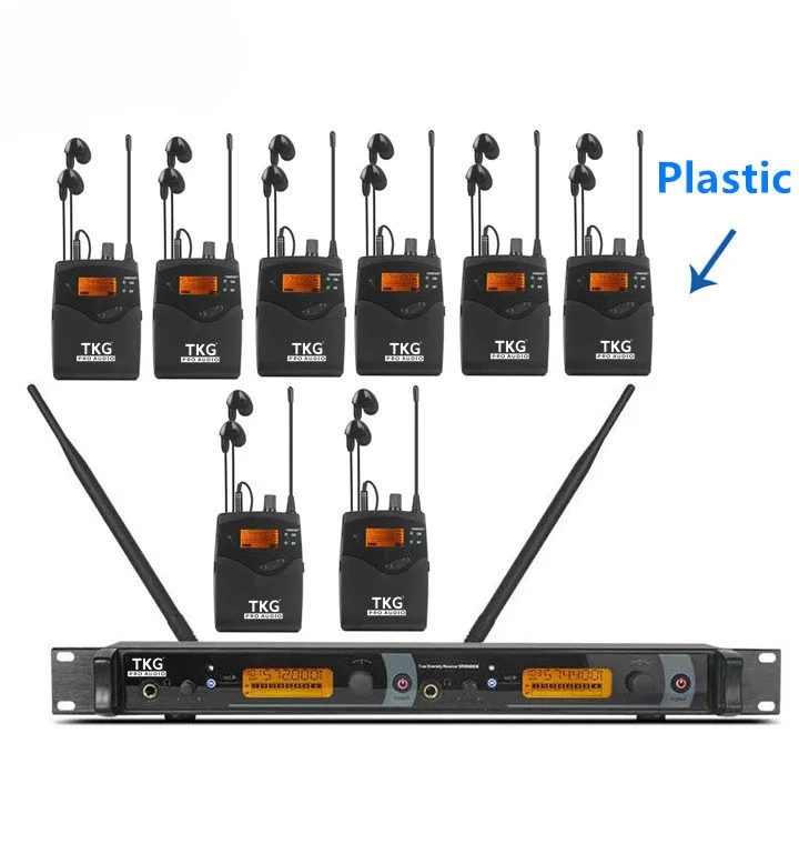 572-603mhz 2050EX  Double transmitter with 8 receiver performance in ear monitor system wireless in ear system for band