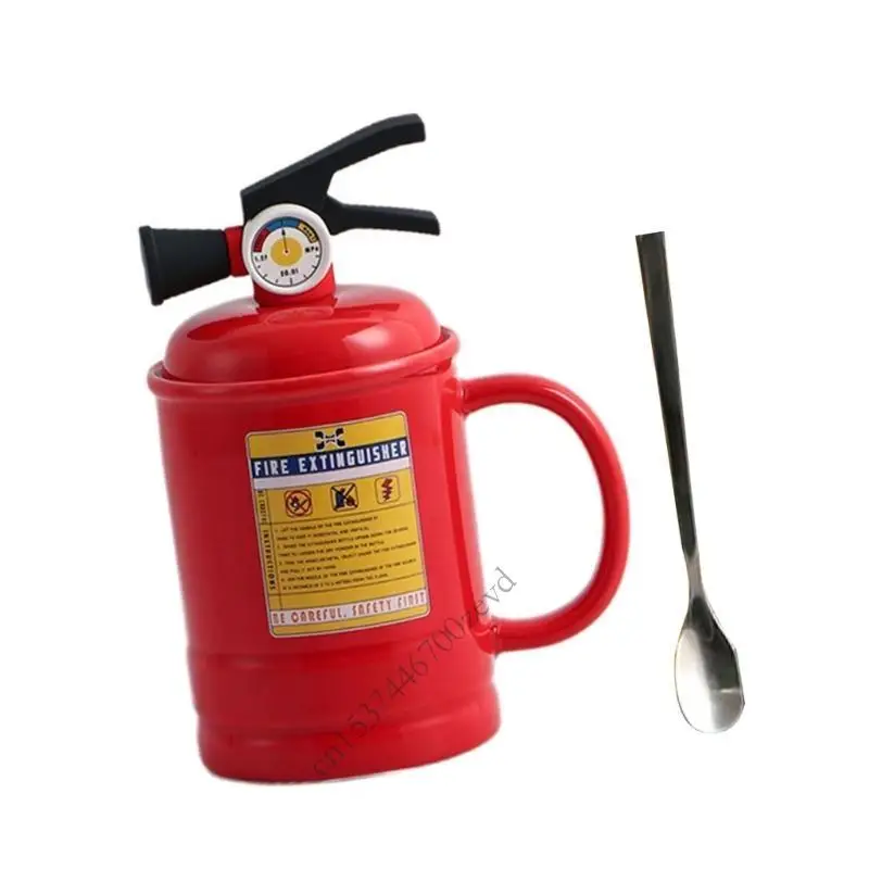 

Unique Extinguishers Mug with Silicone Lid and Spoon for Drink Enthusiasts P9YB