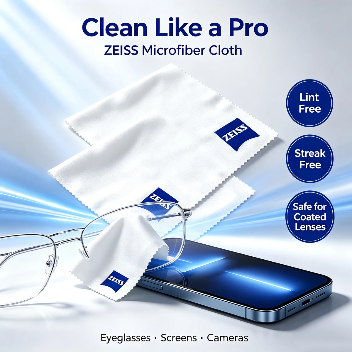 Microfiber Cleaning Cloth Soft Lint Free Lens Wipes Safe for Coated Eyeglasses Camera Lenses Mobile Phone Screen Cleaner Cloth