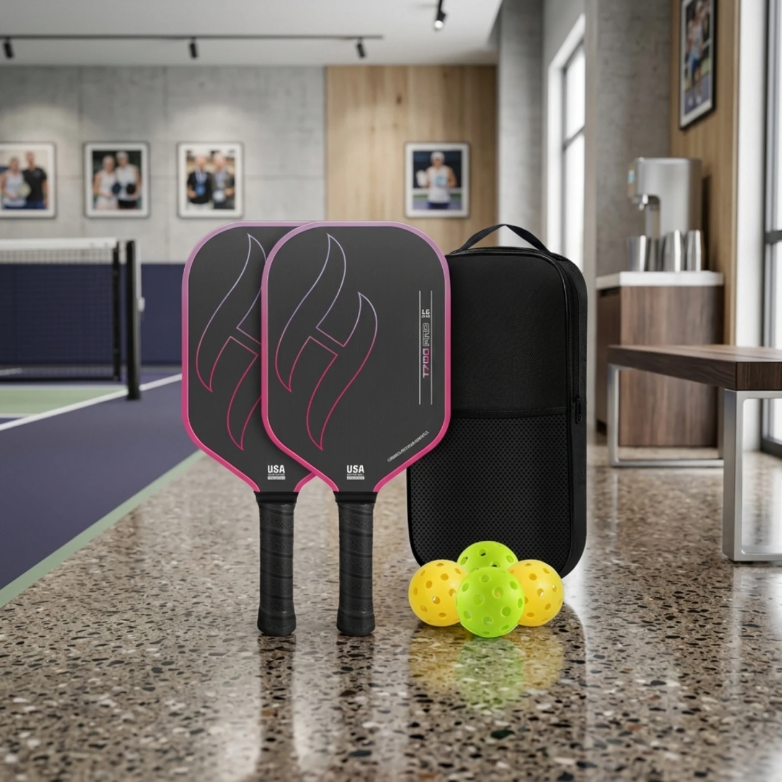 2-pieces-pickleball-paddle-set-with-balls-carbon-fiber-pickleball-set-with-bag-sporting-goods-lightweight-comfortable