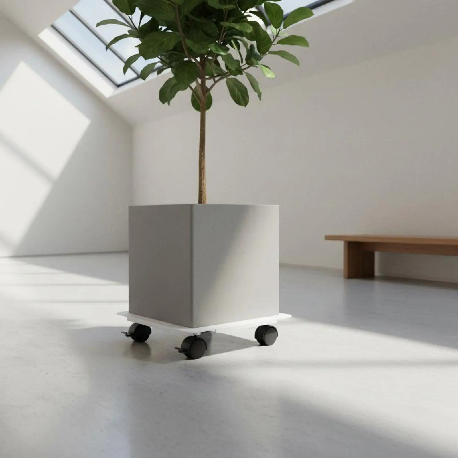 Rolling trolley for flower pots, multi-purpose use, transport tray