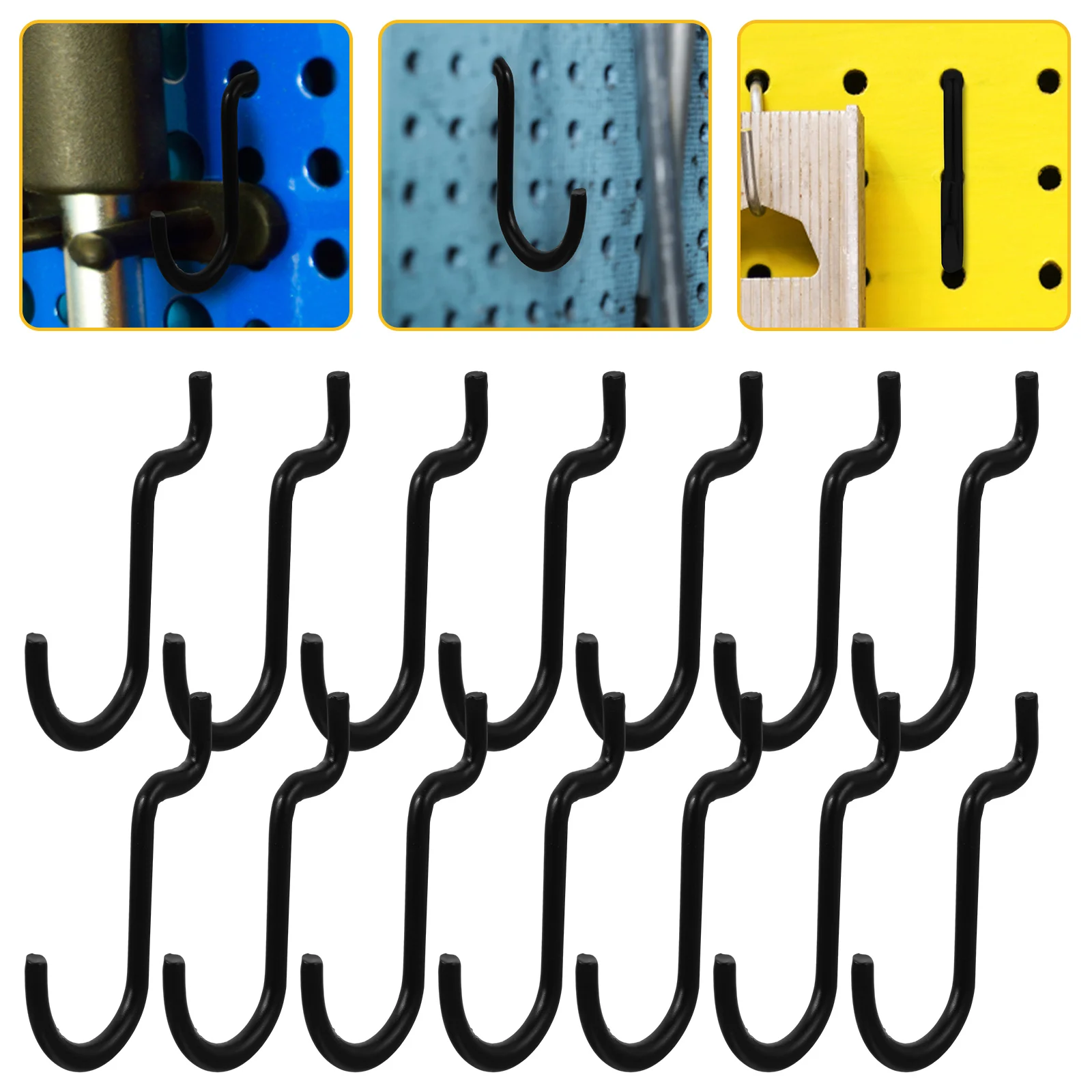 20 Pcs Peg Board Hook Metal Pegboard Hooks up for Hanging Heavy Duty Hanger Shop Iron Garage