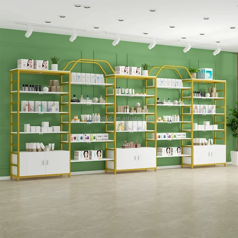 custom.Beauty Products Shop Shelf Display Retail Cosmetic Display Stand Cosmetics Display Shelves Wooden Wall Cosmetic Shelf