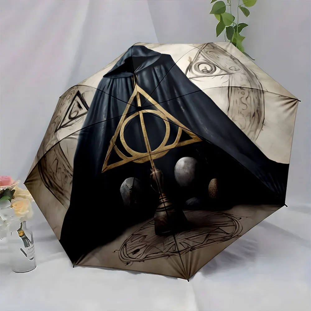 1PC Mystical Symbols on Umbrella Create Enigmatic Aura Print 8 Iron Ribs Folding Umbrella Auto-Open Fashion Sunshade