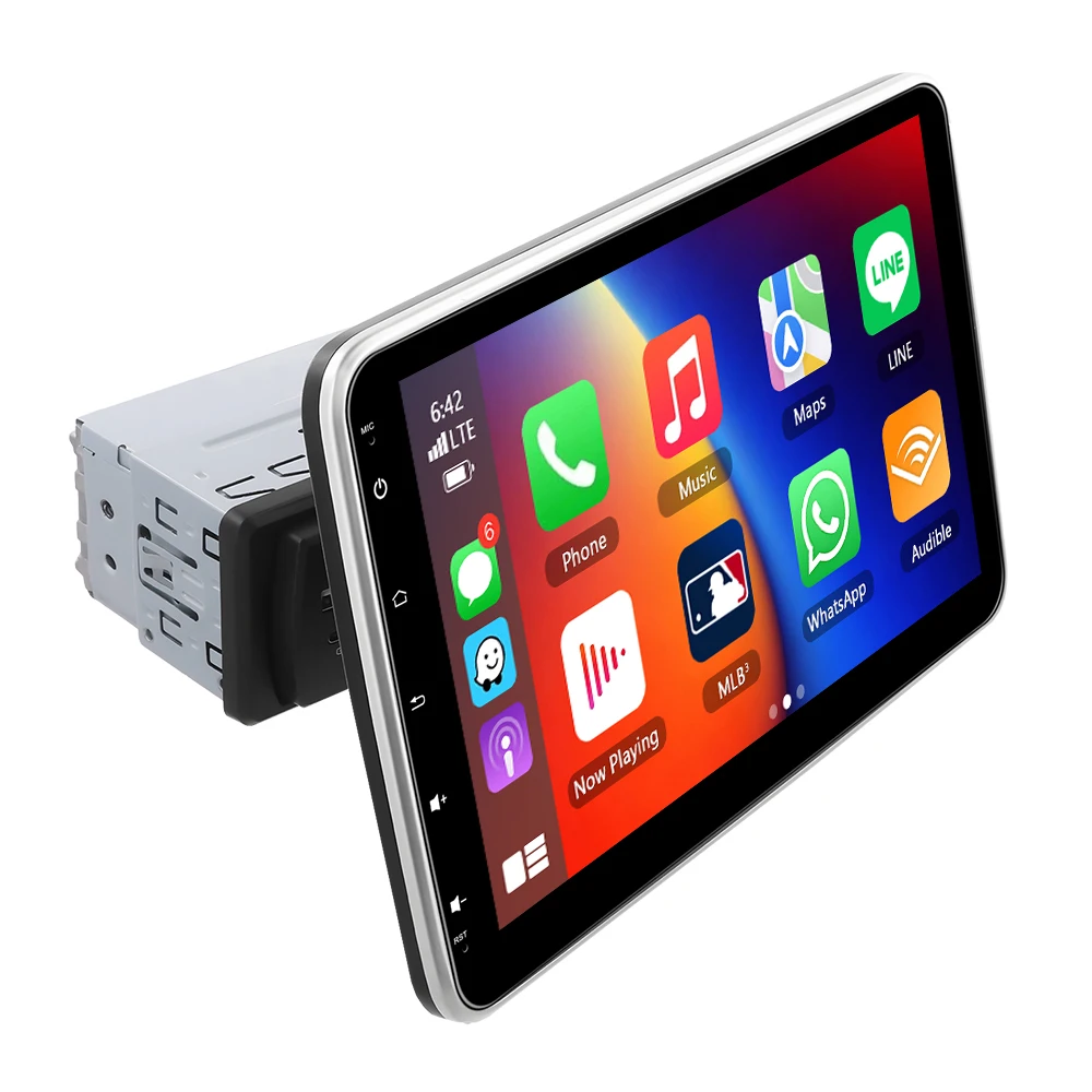 Podofo 10,1-Zoll Auto-Smart-Screen Multimedia-Video-Autoplayer Drahtloses CarPlay Android Auto Intelligentes Autosystem WIFI BT EQ FM RDS Stereo Mirror Link
