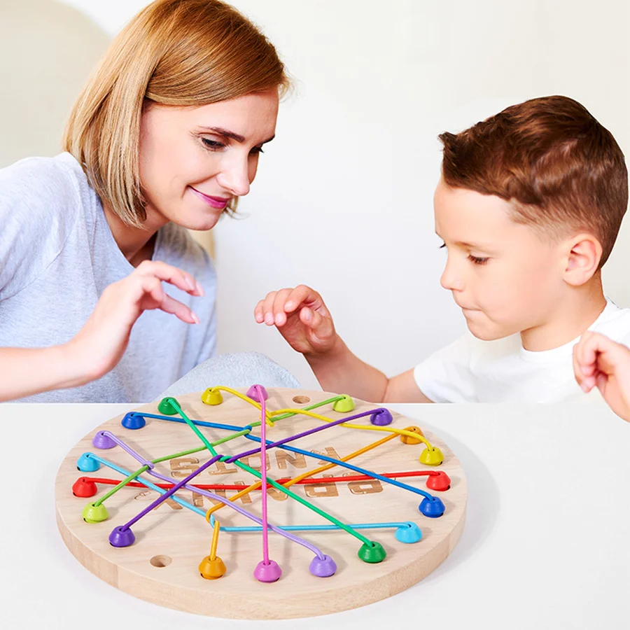 The Rope Untying Challenge Wooden Table Game Kid Montessoi Educational Toys Logical Thinking Brain Game Parent-Child Interactive