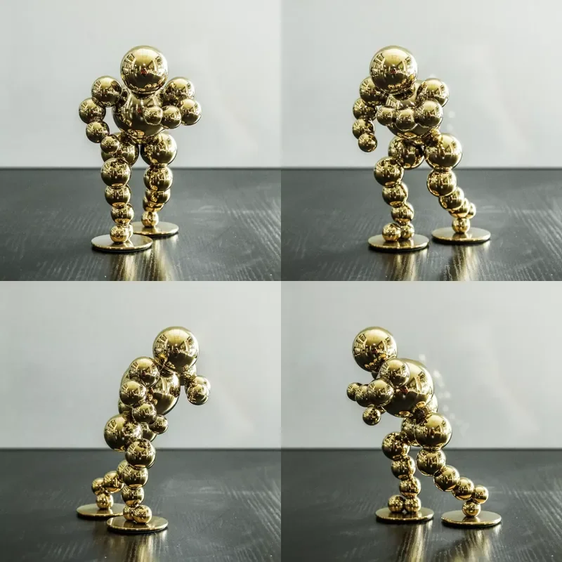 for Modern Gold Stainless Steel Semi-Handmade Sculpture Environmental Protection Metal Decorations for Home Living Room