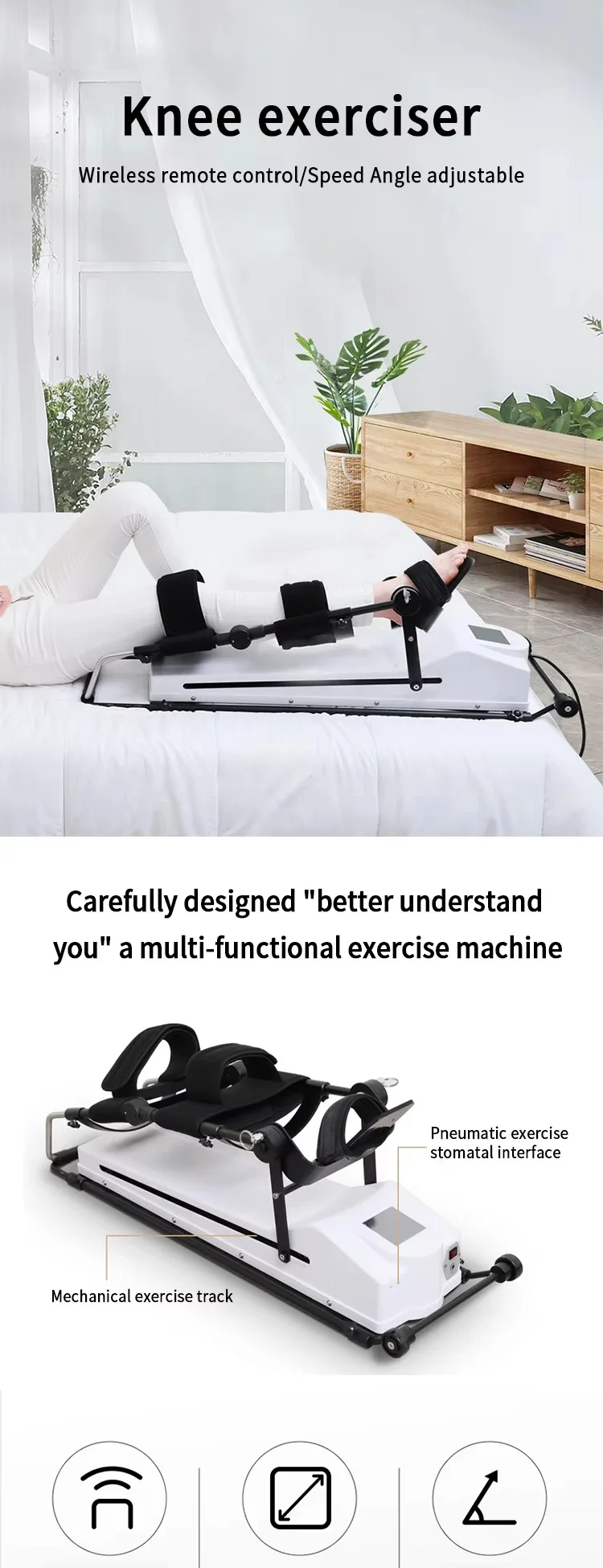 New Automatic Knee Joint Exerciser Stroke Injury Recovery Leg Stretching Bending Rehabilitation Training Treatment Device