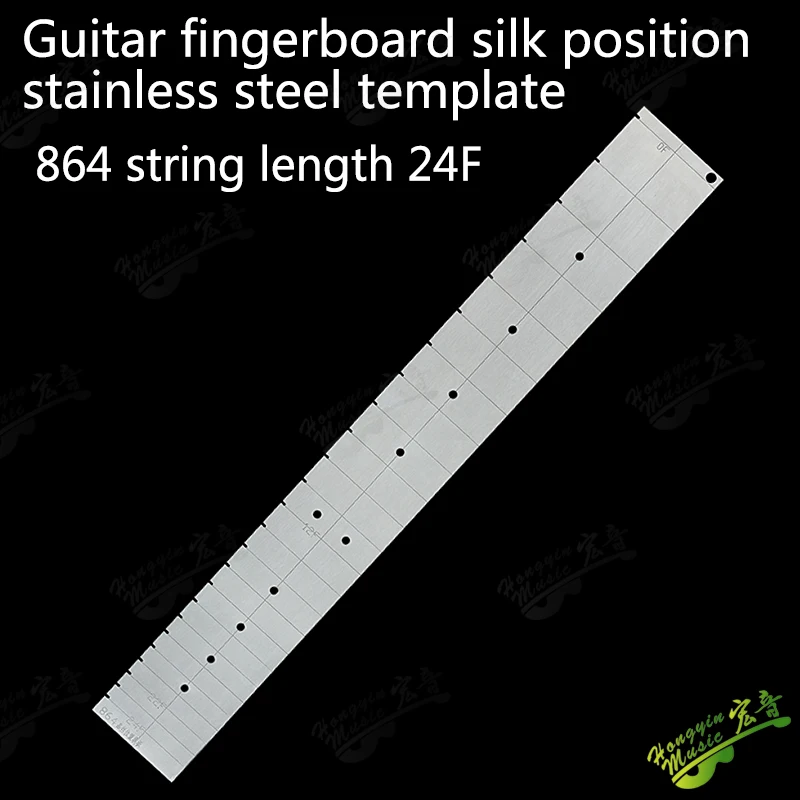 Gitarren-Bundpositionierungsvorlage aus Edelstahl 650mm, Professionelle Bundschlitzführung für Halswartung & Gitarrenbauerwerkzeuge – Detail 14