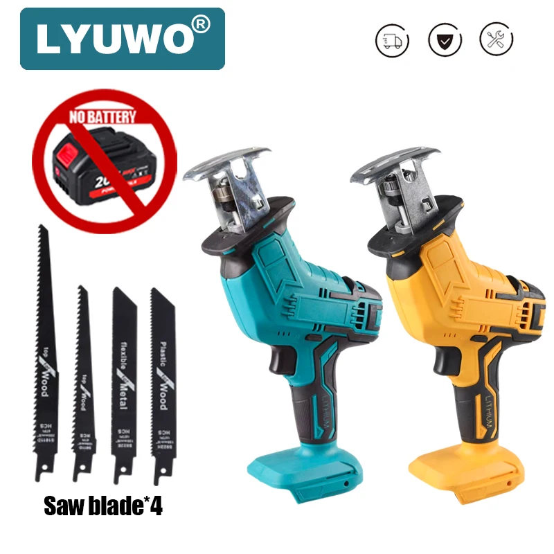 

Cordless Reciprocating Saw 18V Adjustable Speed Electric Saw Wood Metal Pipe Cutting fit Makita 18v Battery (without Battery)