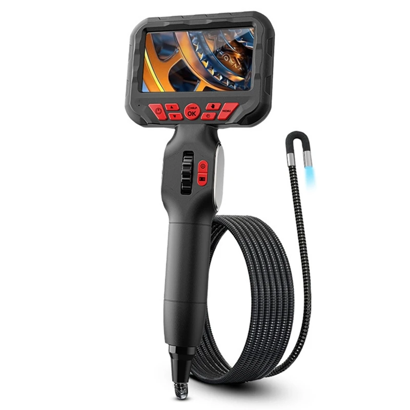 

6Mm Two-Way Articulating Borescope Industrial Endoscope With1.6M Articulated Snake Camera Video Inspection Scope 4.3Inch