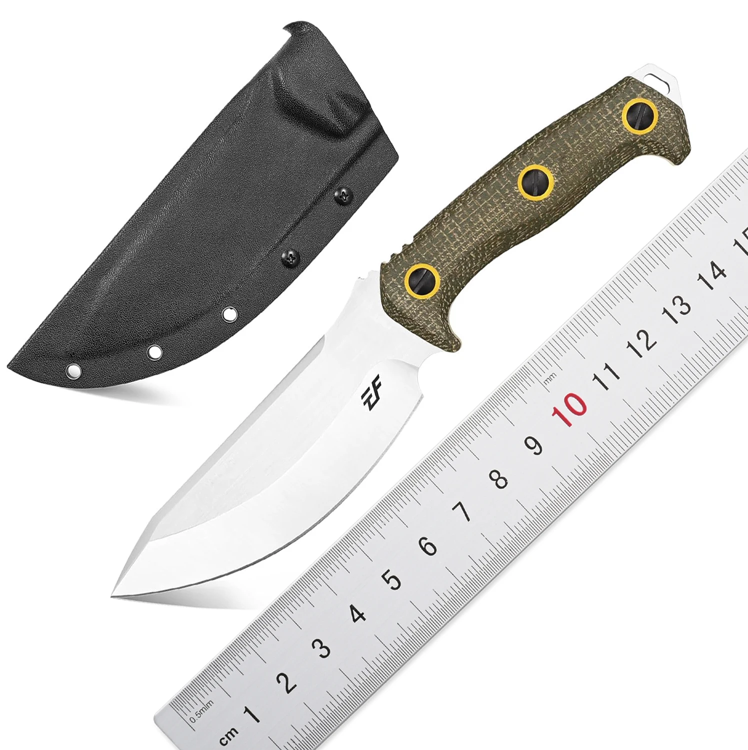

Eafengrow EF137 Fixed Blade Knife 2" Width N690 Steel Blade Micarta Handle Full Tang Heavy Duty Straight Knifes for Work Camping