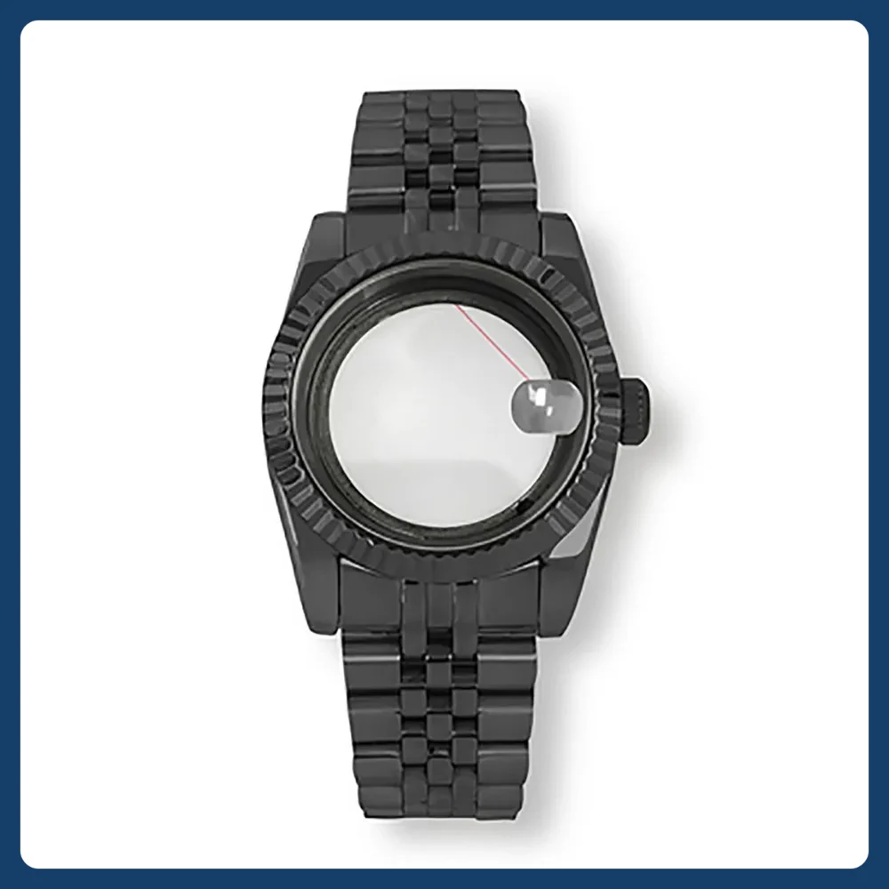 

36/39 мм черный корпус для часов, наборы ремешков для NH35 NH36, модифицированная часть механизма, прозрачное дно, корпуса из сапфирового стекла