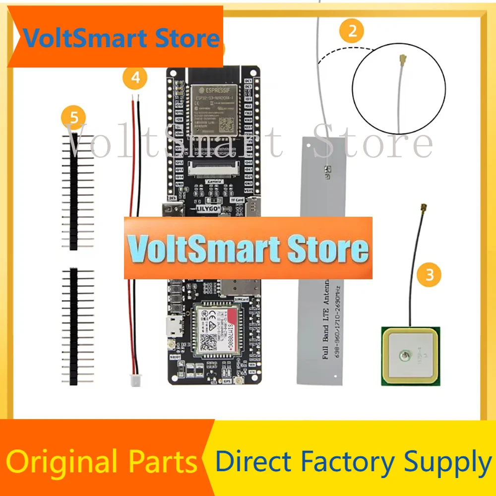 VoltSSIM7080G Multi-Band CAT-M NB-IoT Dual Mode Module ESP32-S3 TF Card PMU Development Board With GPS LTE Antenna