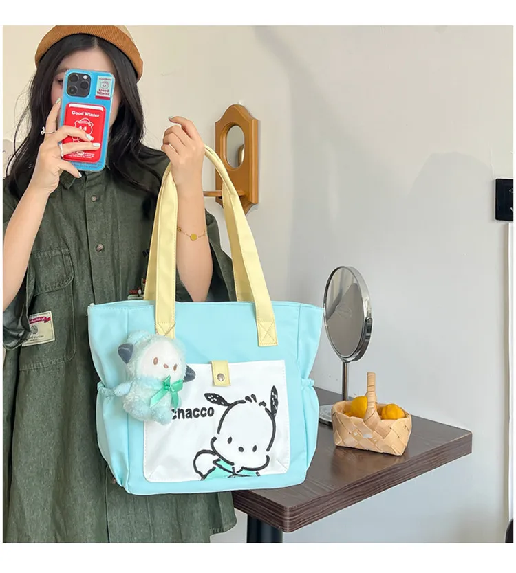 Sanrio  Bag Cute Cartoon  Handbag New Personalized Shoulder Student Bag Girls Large Kawaii