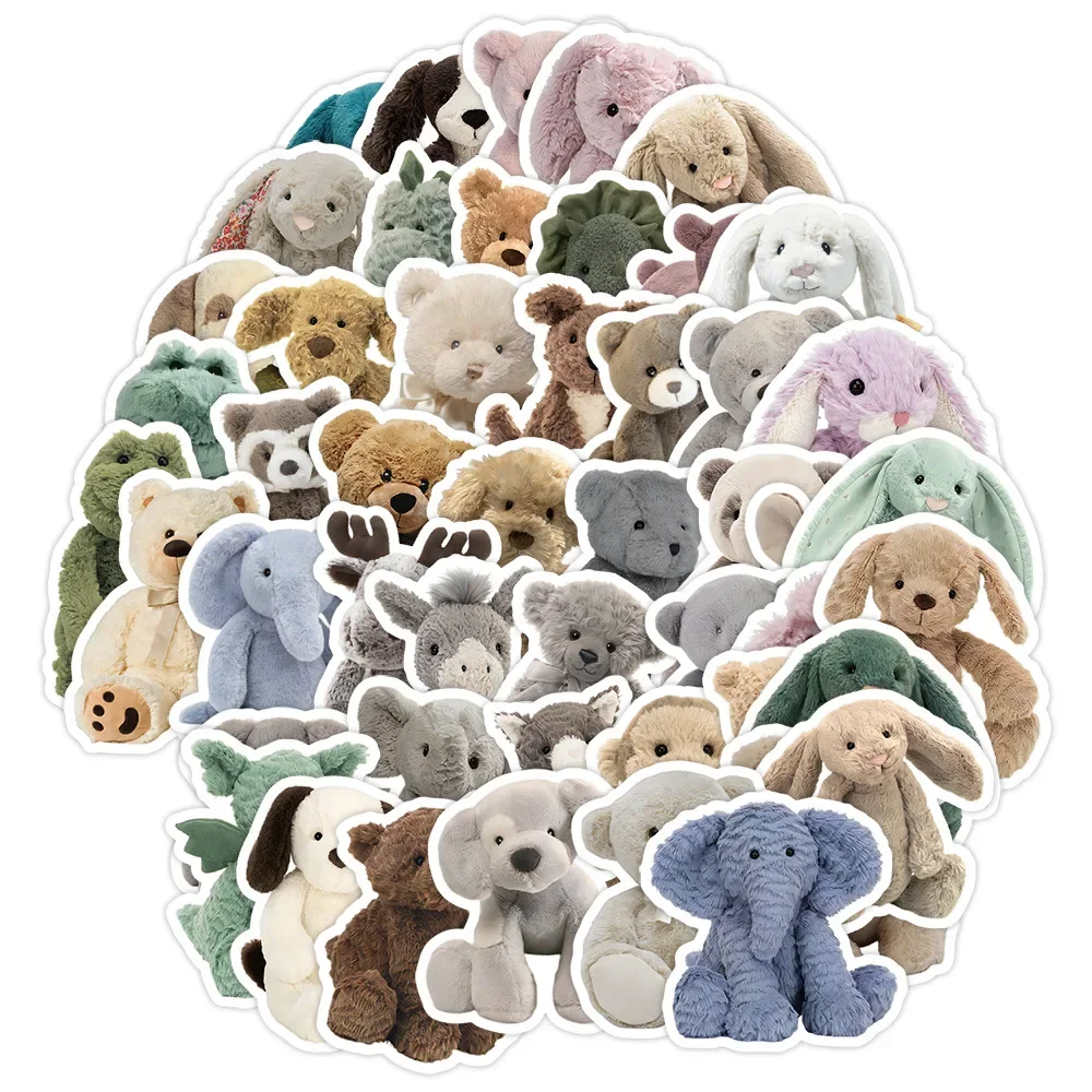 50PCS Cute Teddy Bear Doll Sticker Graffiti DIY Phone Case Scrapbook Water Cup Laptop Guitar Waterproof Decal Kids Toy view 2