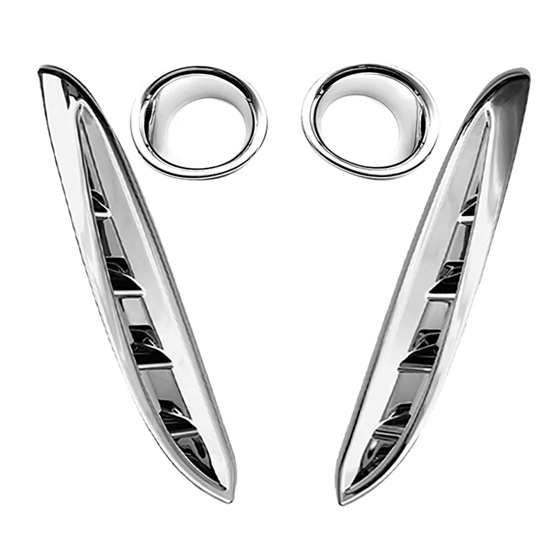 

A61E-for Toyota Harrier Venza 2020 2021 ABS Chrome Front Fog Lights Cover Frame Trim Front Fender Side Air Vent Cover Trim