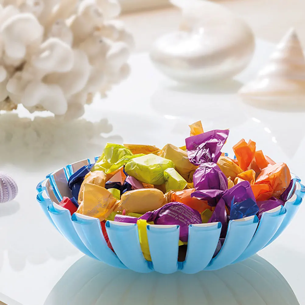 

Plastic Dessert Fruit Salad Plate Blue Household Snack Bowl Container Home Cafe Restaurant Plastic Salad Bowl