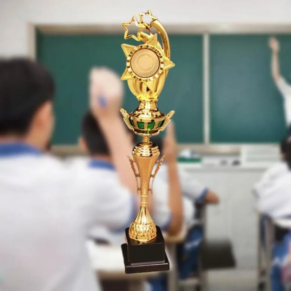 Golden Plating Award Trophy Plastic Medal Competition Sports Game Reward Prize Cup School Rewarding Supply Stars