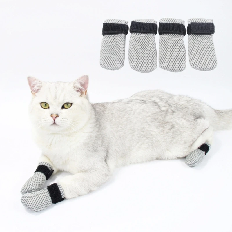 Protetores pés para cães gatos, sapatos antiderrapantes para banho, cuidados com os pés animais estimação,