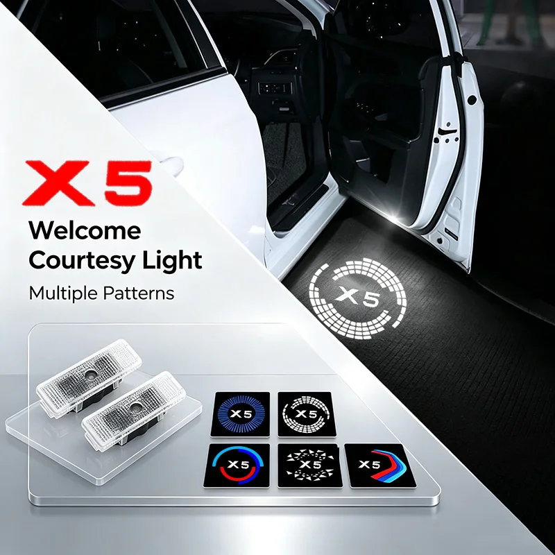2PCS LED Light Car Door Welcome Projector Lights Ghost Shadow Courtesy Lamp for BMW X5 E70 F15 2007-2023 Decor Accessories