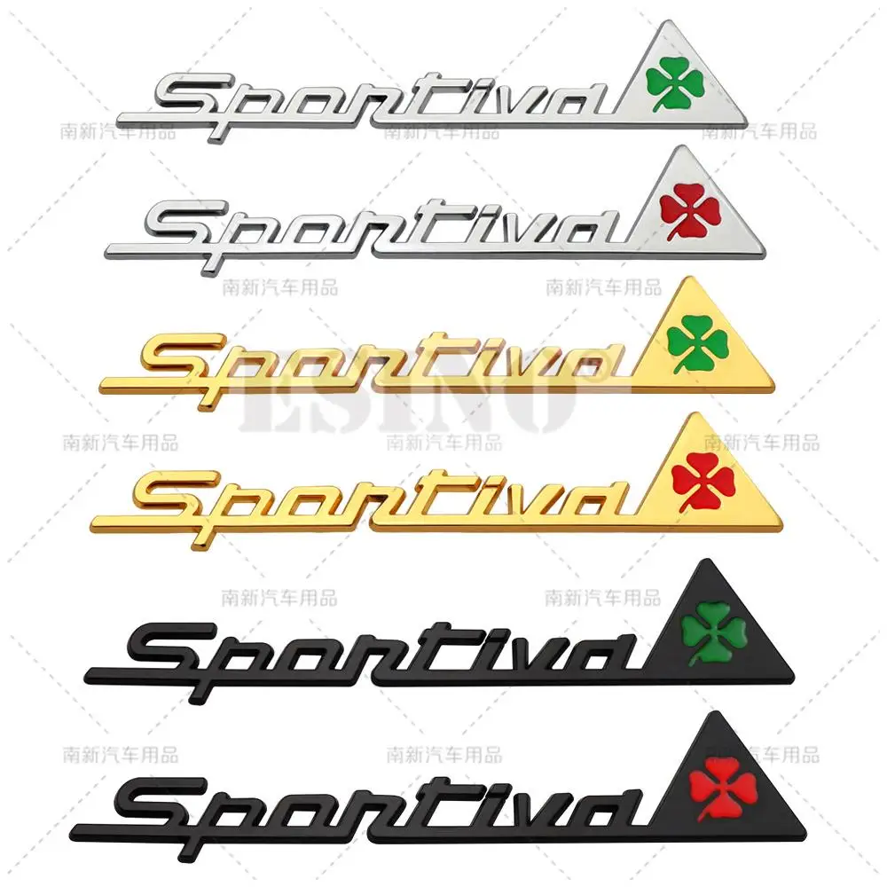 

3D Sportiva Sporty Car Body Fender Trunk Zinc Alloy Adhesive Badge Emblem for Alfa Romeo Mito GT Spider Giulietta Stelvio