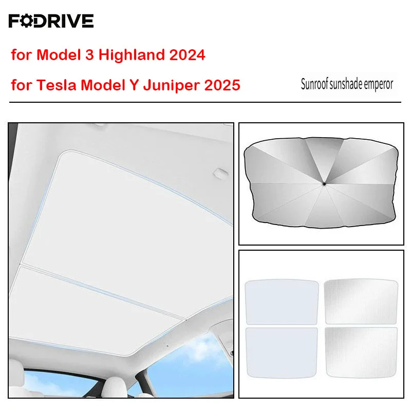 For Tesla New Model Y Launch 2025 Juniper Sunshade Roof Never Sag Nano Ice-Crystal Coatings Heat Insulation Glass Sun Shade