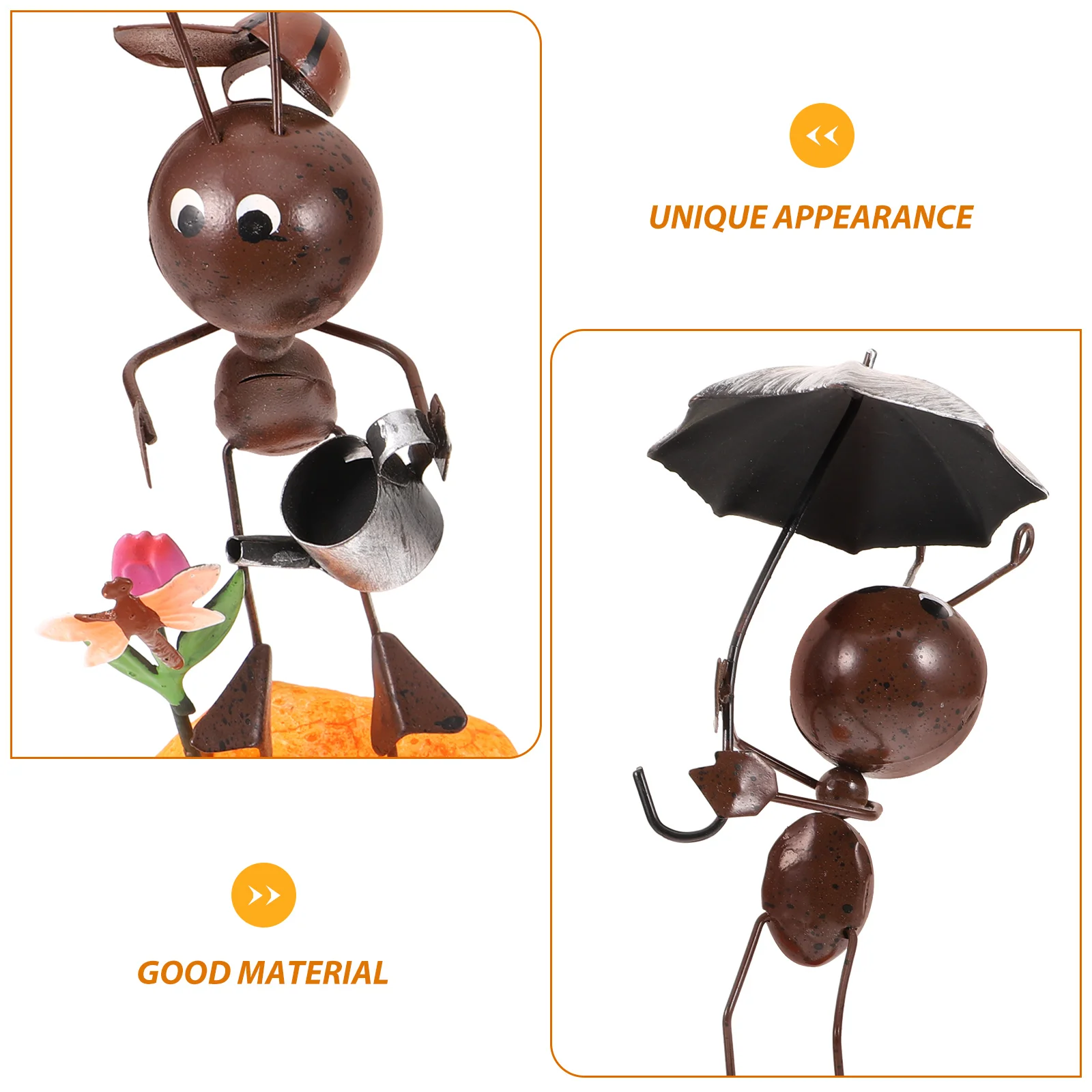 

2pcs Iron Insect Figurines Decor Iron Handicrafts Lady Beetle Ant Ornament For Home Wedding Room Modern Fashion Accessories