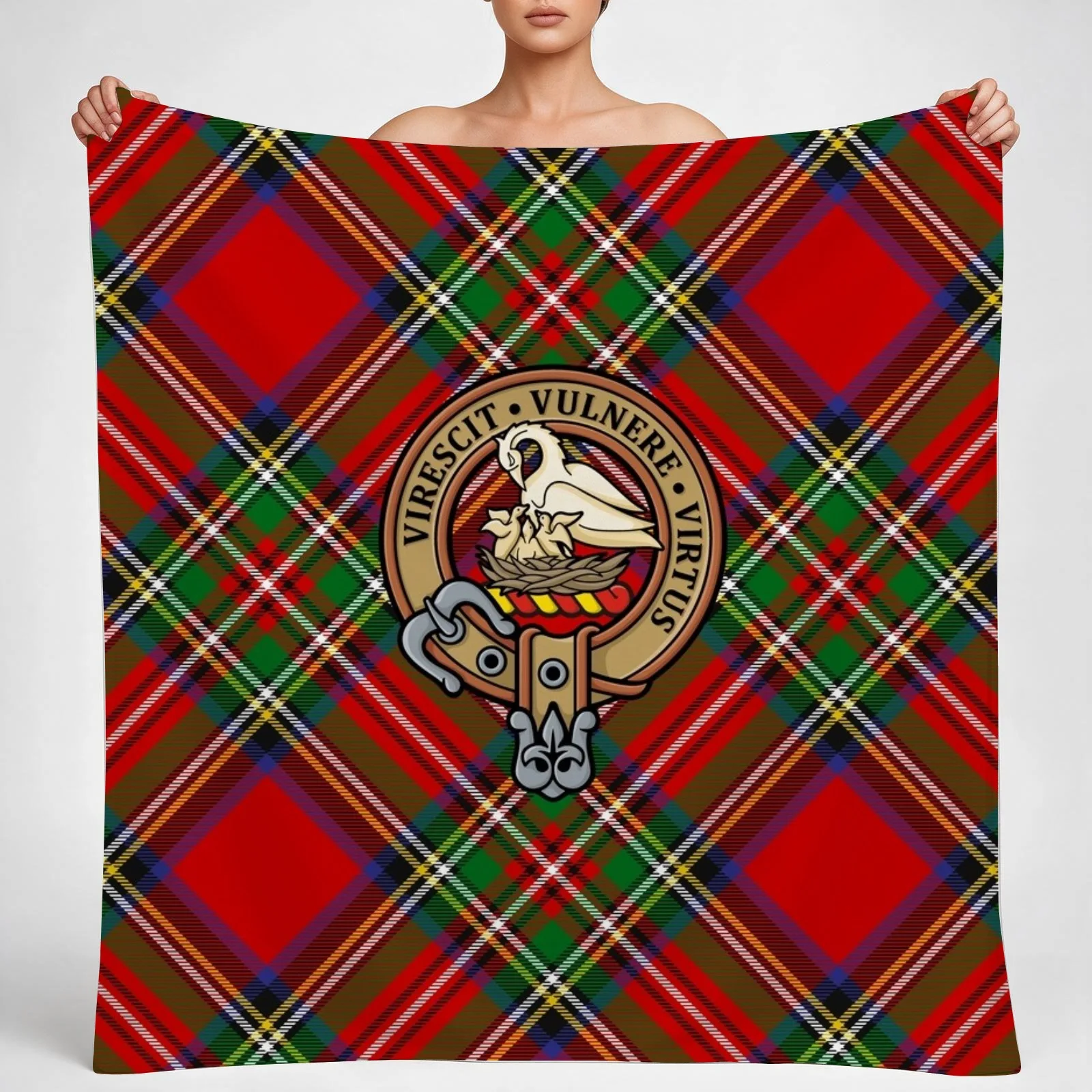 Clan Stewart Crest Throw Blanket couch cozy soft plush fuzzy picnic outdoor blanket
