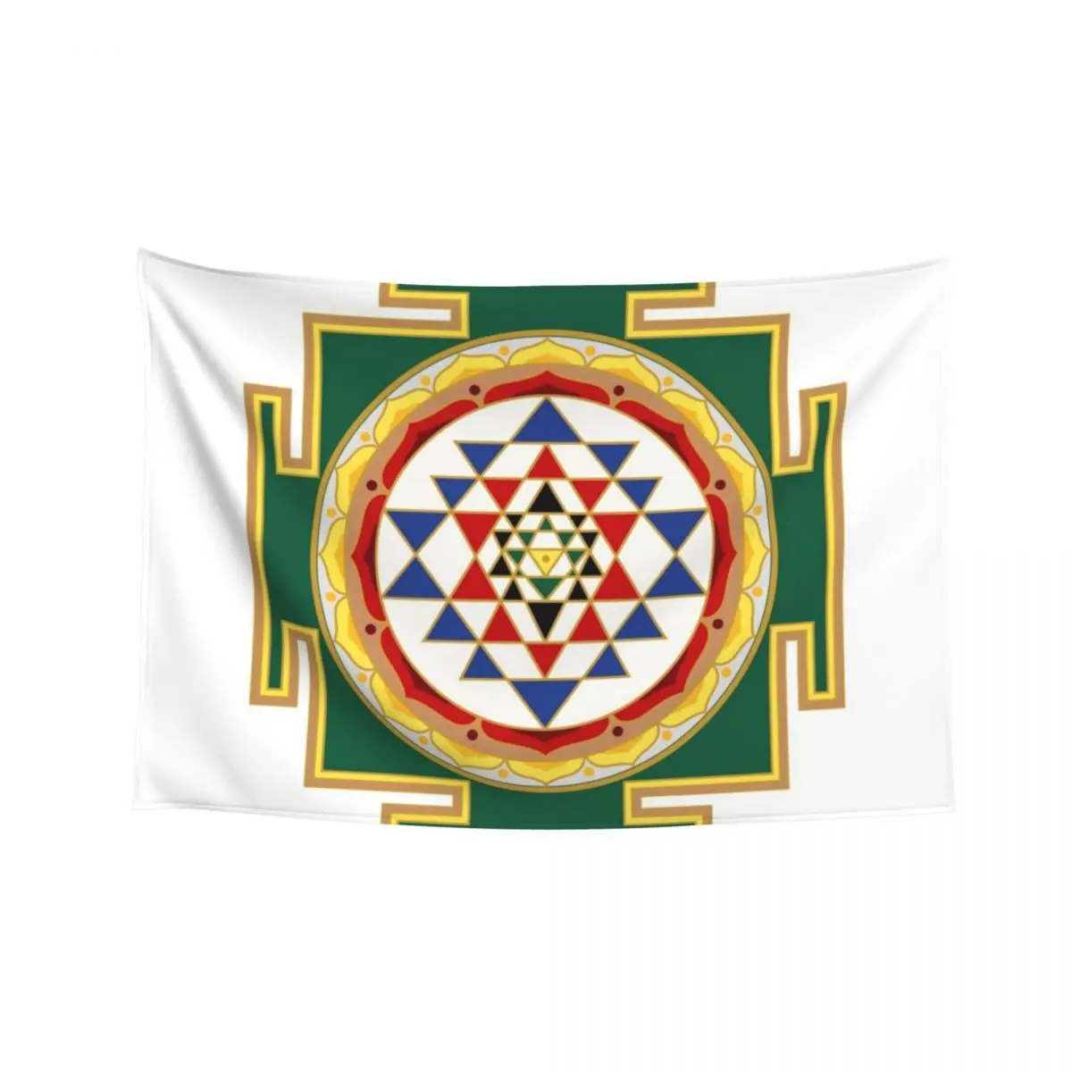 

Sri Yantra in traditional colors Tapestry Home Decorating Wallpaper Funny Room Aesthetic Tapestry