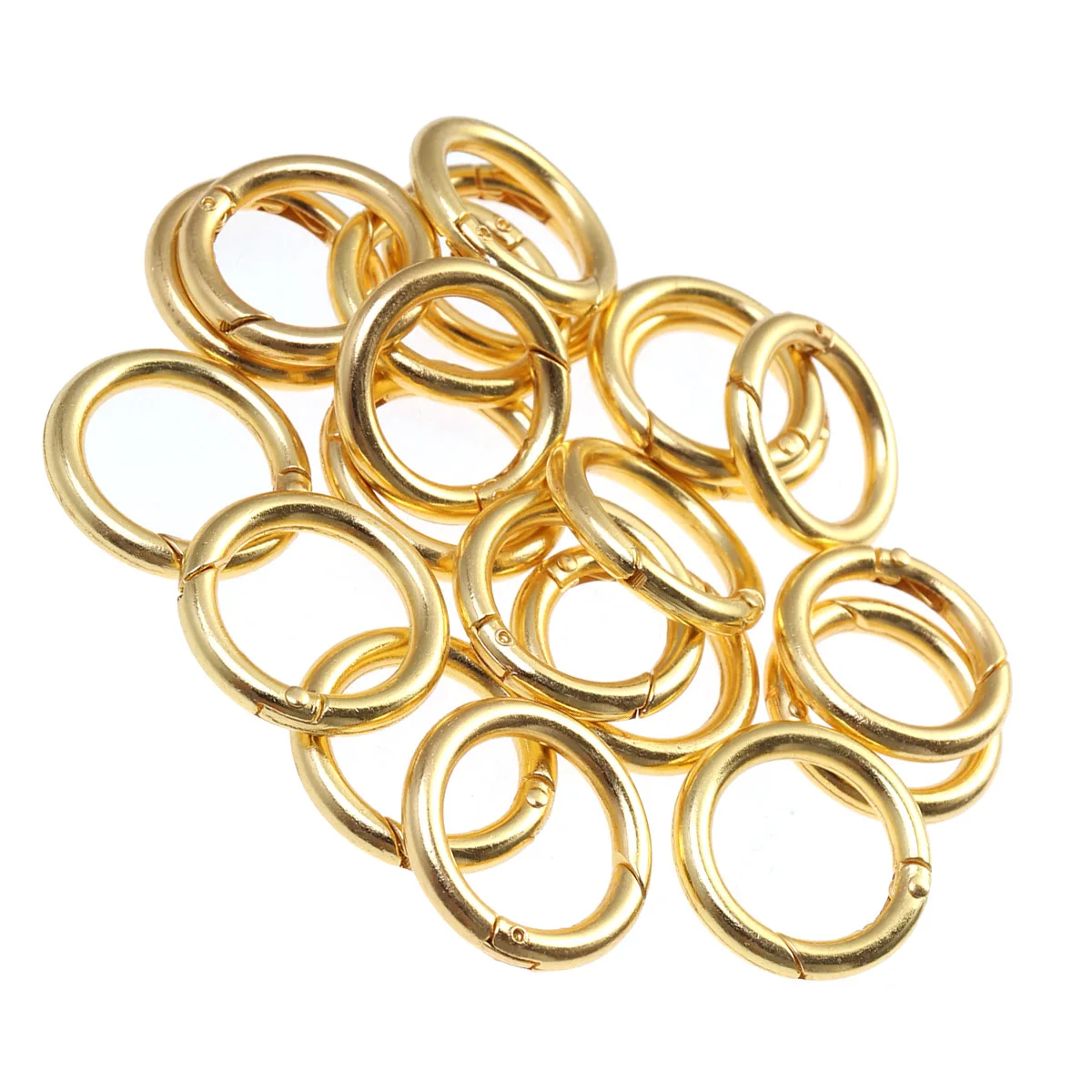 

20 Pcs Keyring Spring Buckle Jump Rings Zinc Alloy Oval Polished for Jewelry Making Bags Hats Shoes Open Split Rings Eco