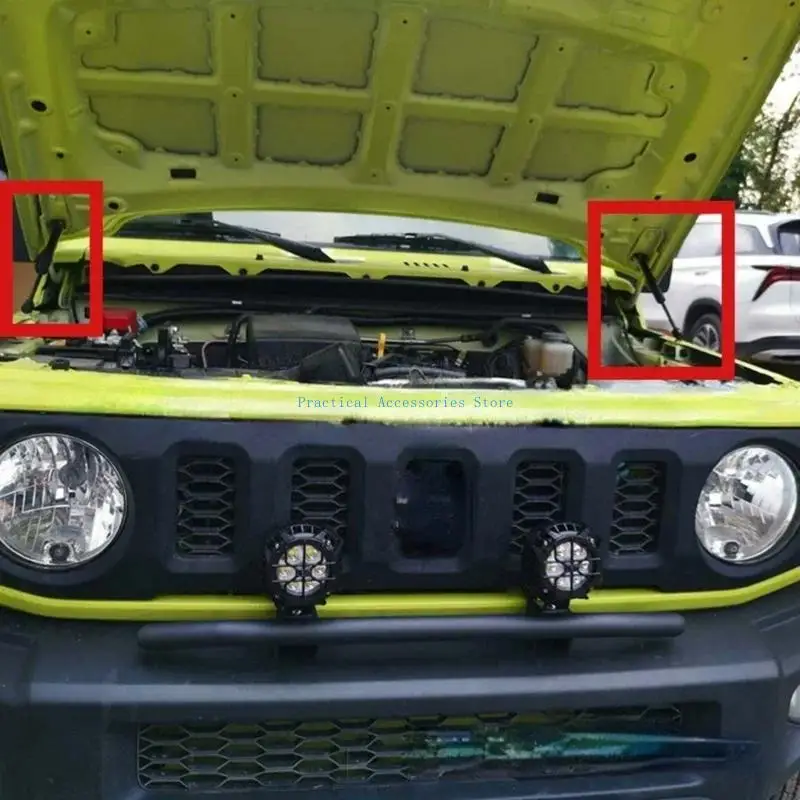 U75E ด้านหน้า Bonnet ครอบคลุมลิฟท์ไฮดรอลิกแท่งโลหะแก๊สฤดูใบไม้ผลิ Dampers สนับสนุนวงเล็บสำหรับ Jimny JB64 JB74 2019-2023