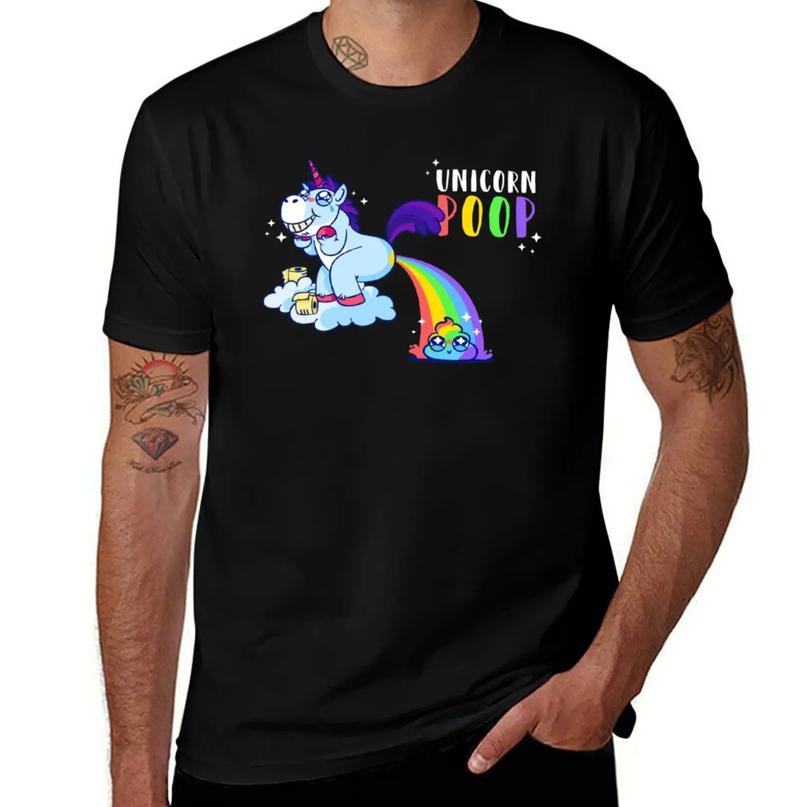 

Unicorn Pooping Rainbow poop T-Shirt printed t shirts for man funny t shirts cotton T-shirt
