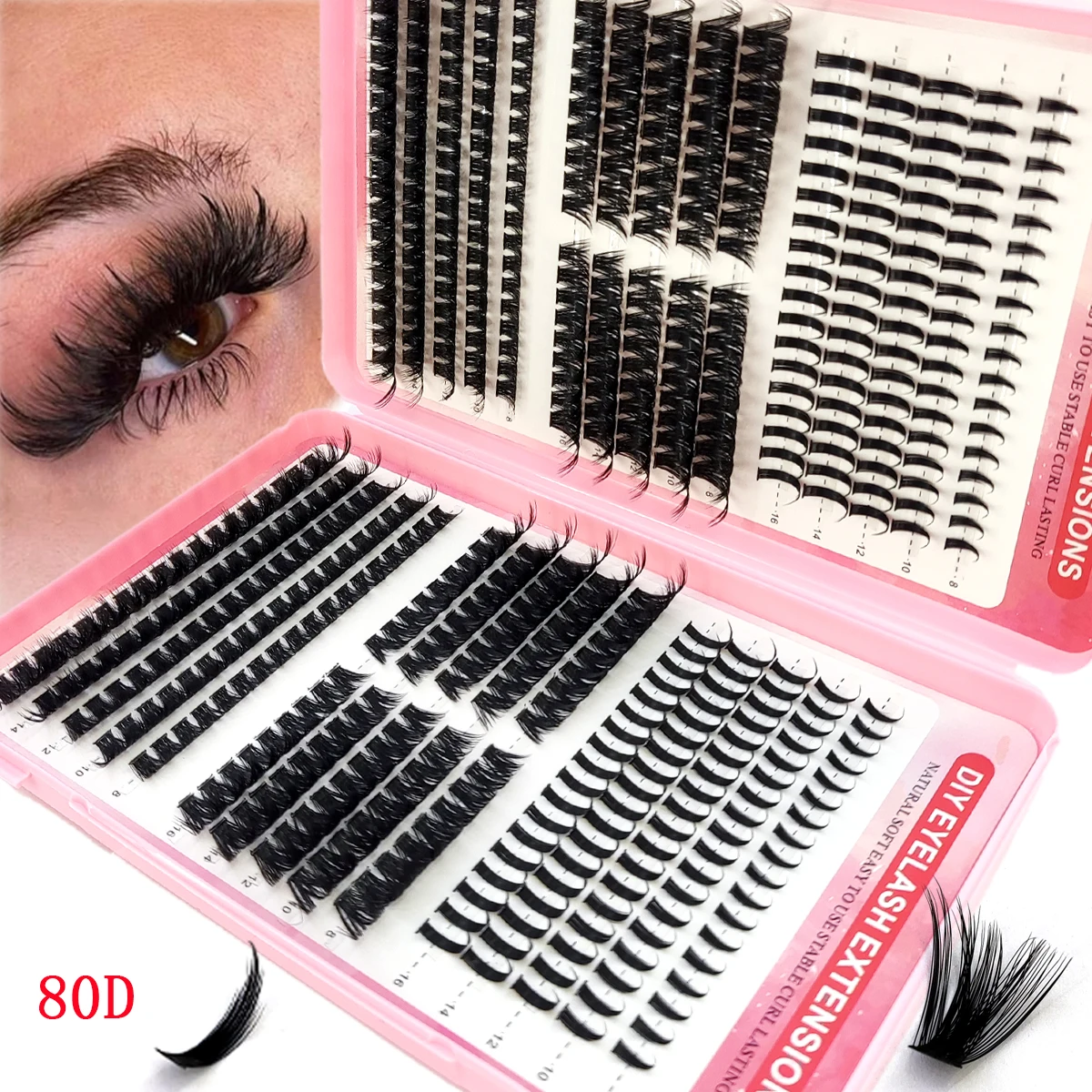 Wimpernbuch + Wimperncluster, weise Manga-Wimpernclusterverlängerung, einzigartige Wimperncluster, Anime, persönliche Fee, Wispy-Wimpern