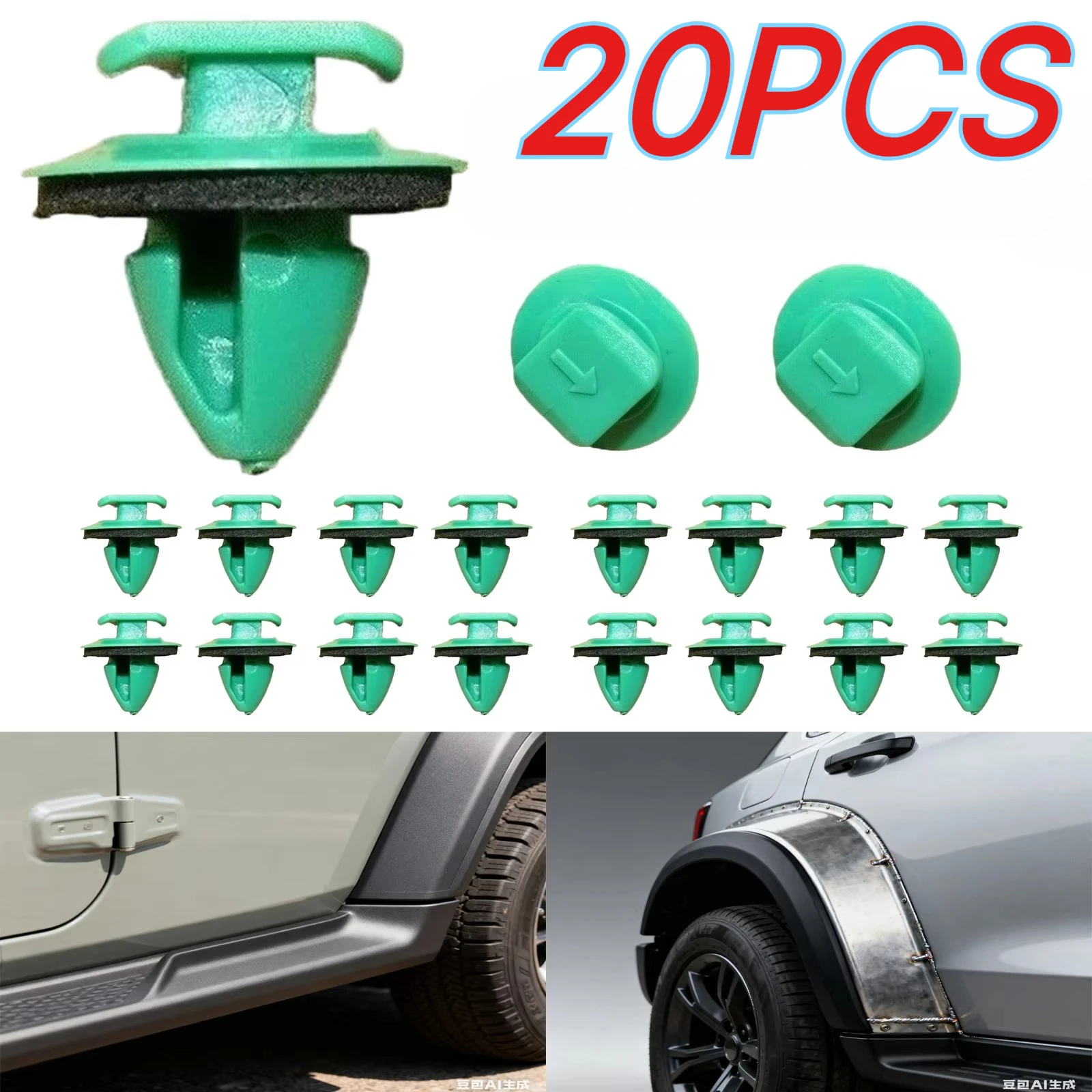 20pcs Car Door Post Side Fender Rear Wheel Arch Flare Moulding Trim Clips 71748293 for Jeep Fiat Cherokee Free Knight Alfa Romeo