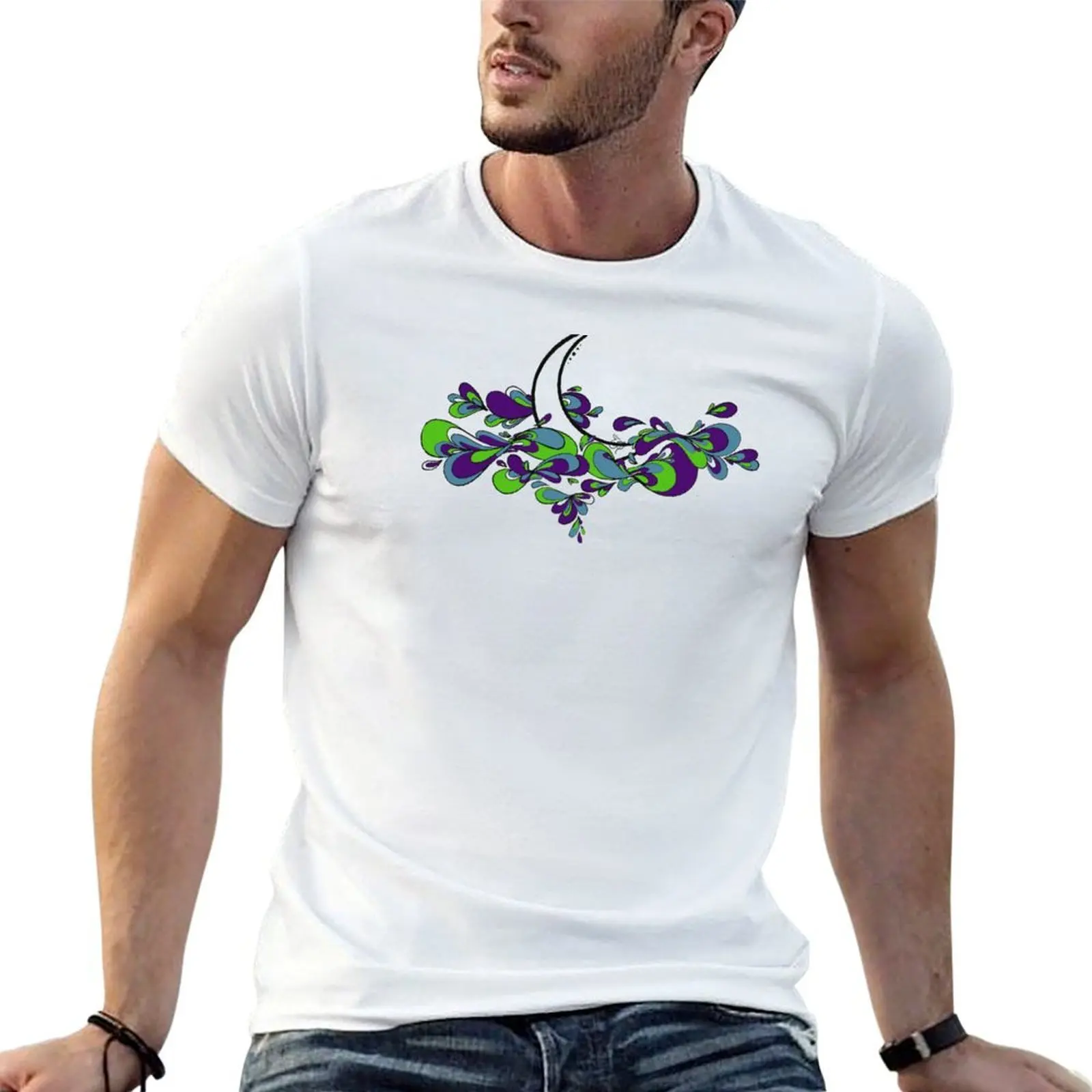 T-Shirt Intuitive Moon pour homme, t-shirt en coton, t-shirts graphiques pour hommes, t-shirt de luxe